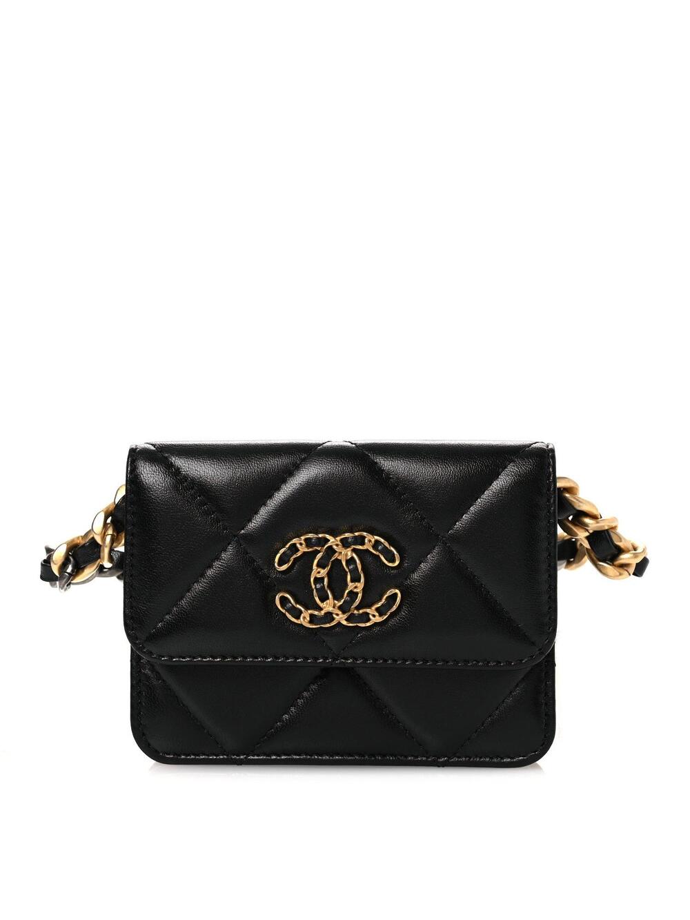 Lambskin Quilted Chanel 19 Flap Belt #288159C19B